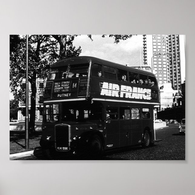 Affiche Bus à deux étages vintage Angleterre Londres (Devant)