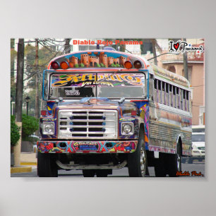 Affiche Bus, diablo rojo Panama