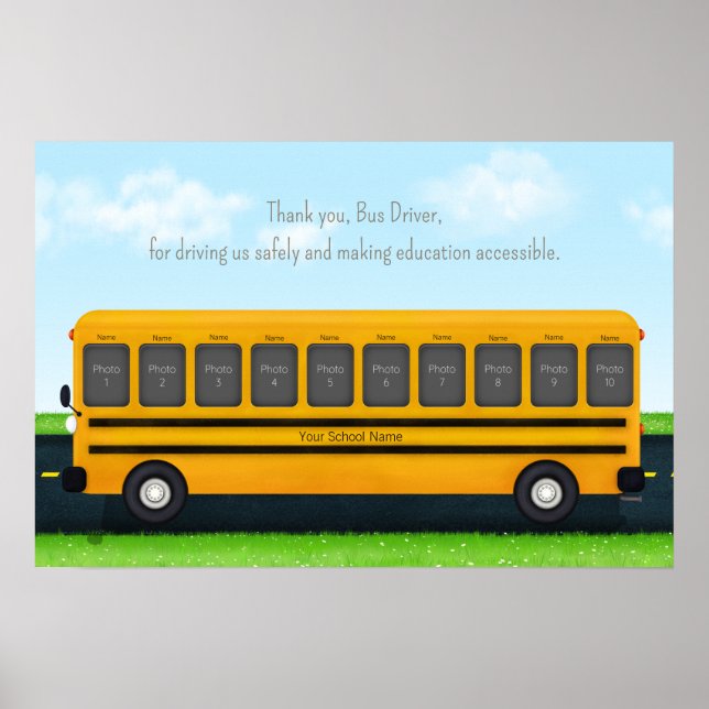 Affiche Bus Merci 10 Photo Custom School Bus (Devant)