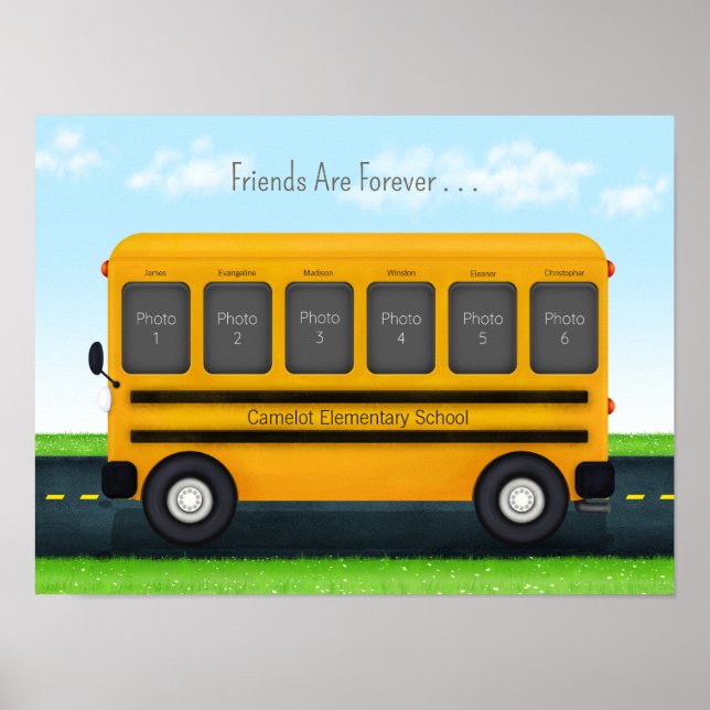 Affiche Bus scolaire 6 Cadre photo personnalisé Meilleurs  (Devant)