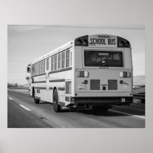 Affiche Bus scolaire classique Retro Americana