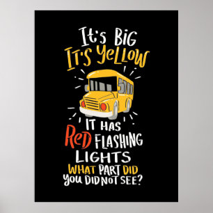Affiche Bus Scolaire Il Est Grand Et Jaune