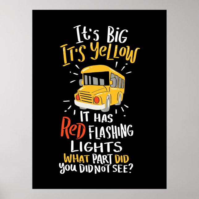 Affiche Bus Scolaire Il Est Grand Et Jaune (Devant)