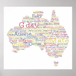 Affiche Busfire Special Edition Aussie Slang Map