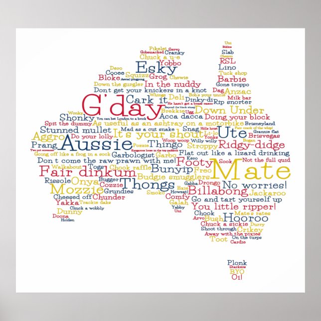 Affiche Busfire Special Edition Aussie Slang Map (Devant)