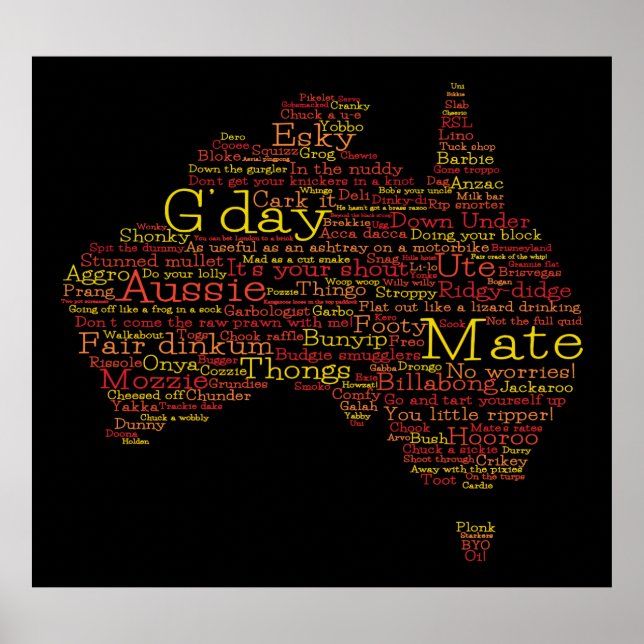 Affiche Busfire Special Edition Aussie Slang Map (Devant)