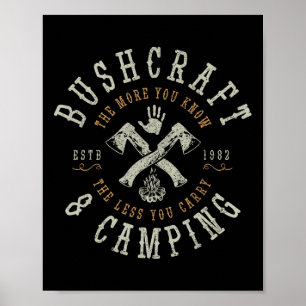 Affiche Bushcraft survie en plein air campeur bushcrafter