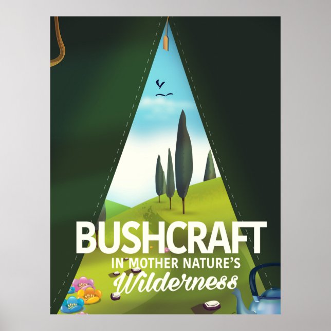 Affiche Bushcraft 'Visitez la nature de Mère' (Devant)