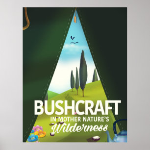 Affiche Bushcraft 'Visitez la nature mère' sauvage
