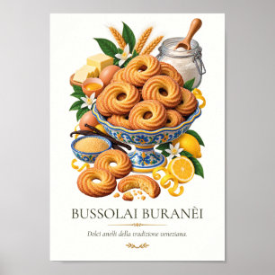 Affiche Bussolai Buranèi – Vintage Italian Dessert