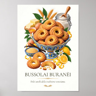 Affiche Bussolai Buranèi – Vintage Italian Dessert