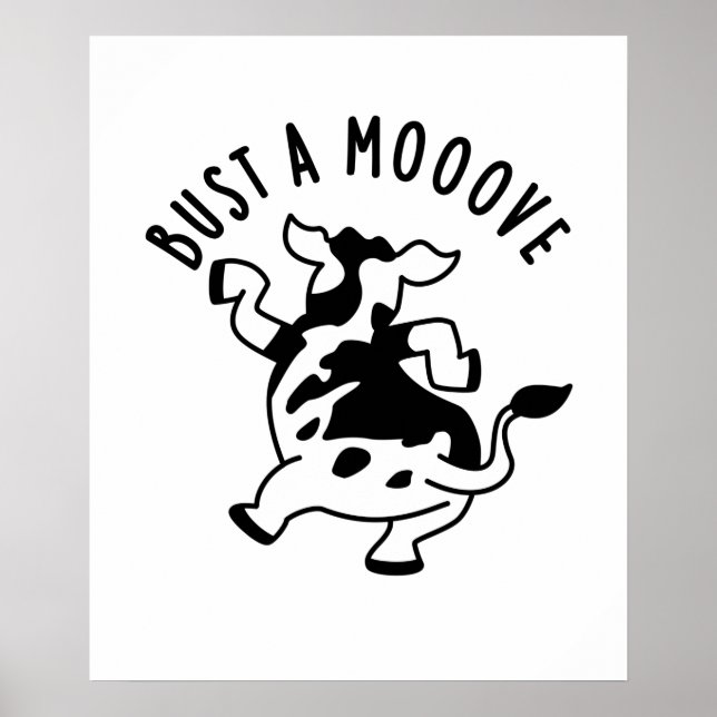 Affiche Bust A Moooh Funny Cow Pun (Devant)