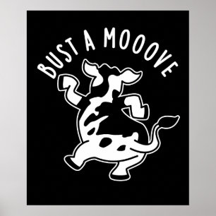 Affiche Bust A Moooy Funny Cow Pun Dark BG