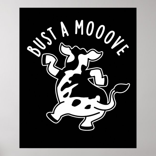 Affiche Bust A Moooy Funny Cow Pun Dark BG (Devant)