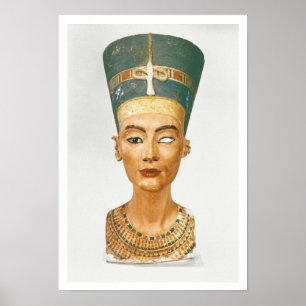 Affiche Buste de la Reine Nefertiti, vue de face, du