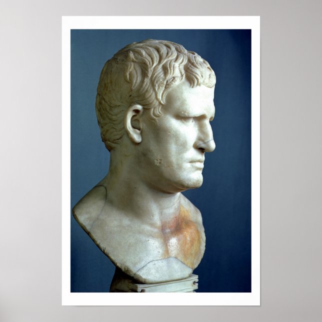 Affiche Buste portrait d'Agrippa (63-12 av. J.-C.) romain  (Devant)