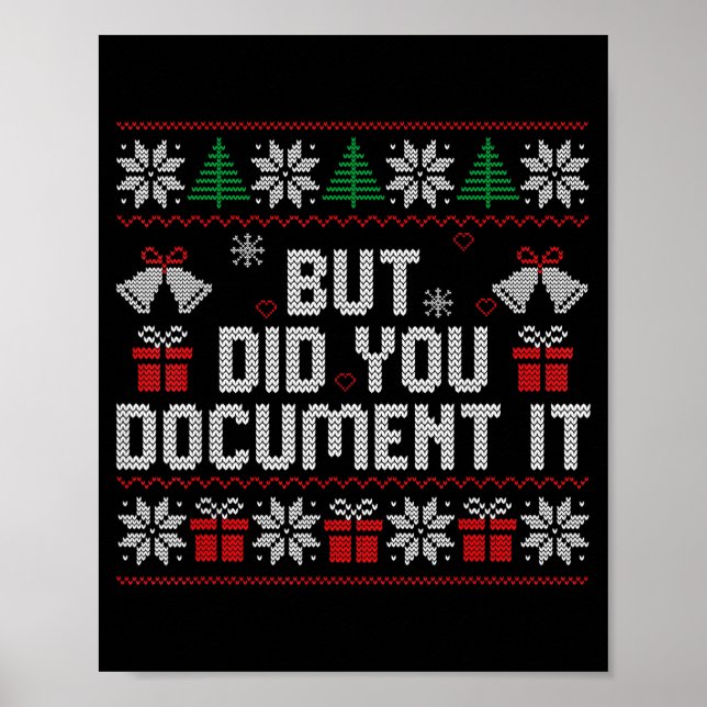 Affiche But Did You Doent It Funny Office Christmas Ugly S (Devant)