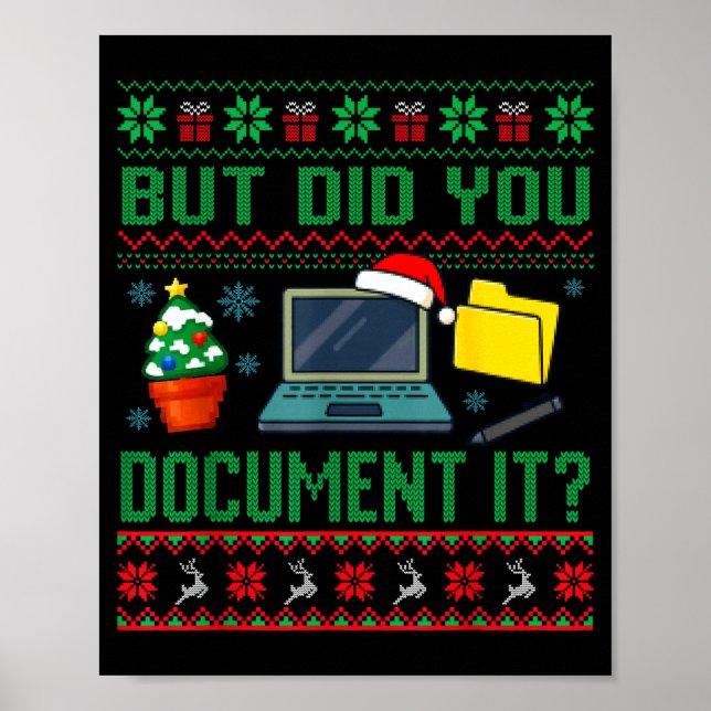 Affiche But Did You Doent It Funny Office Christmas Ugly S (Devant)