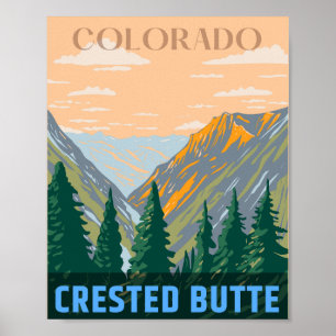 Affiche Butte crêpée montagnes rocheuses cadeaux colorado