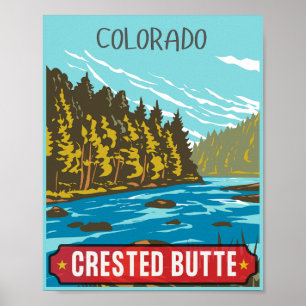 Affiche Butte crêpée montagnes rocheuses cadeaux colorado
