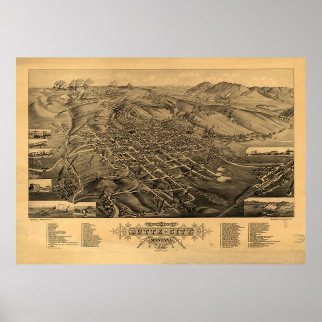 Affiche Butte, Montana (1884) (Devant)