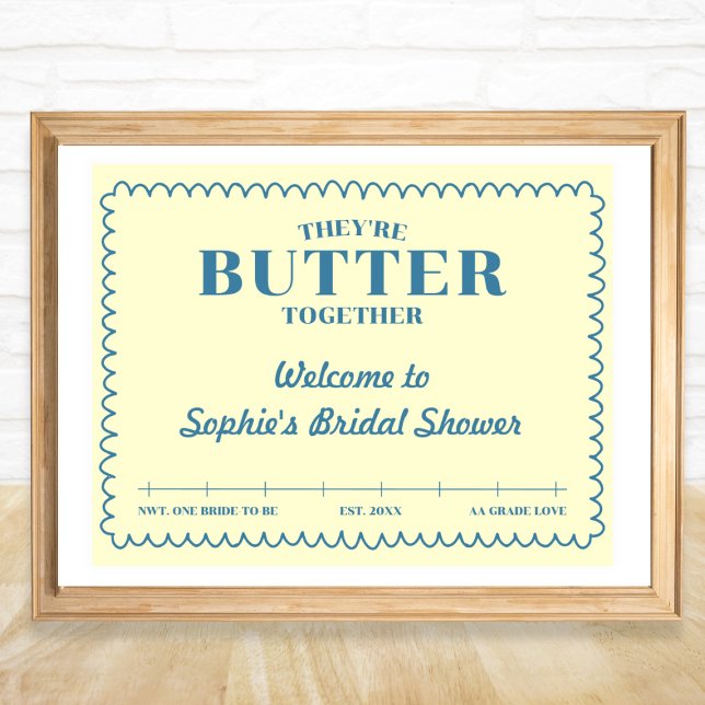 Affiche Butter Together Yellow & Blue Vintage Welcome (Butter Together Yellow & Blue Vintage Welcome Poster)