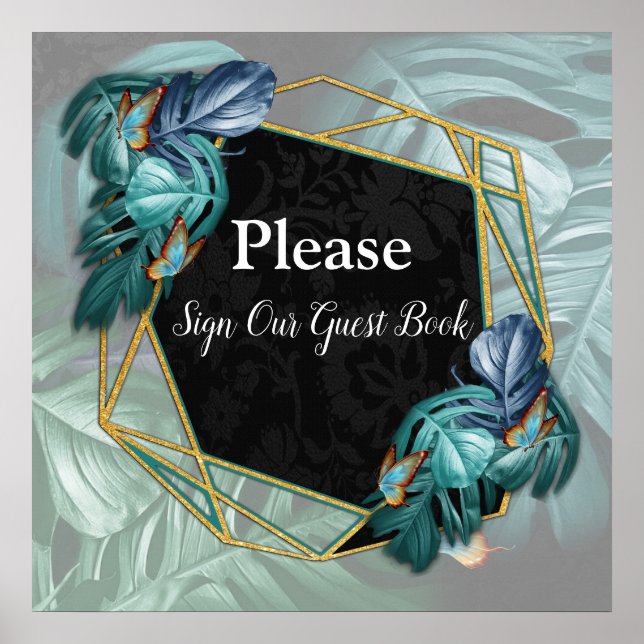 Affiche Butterflies of Paradise/Tropical Turquoise Splash (Devant)