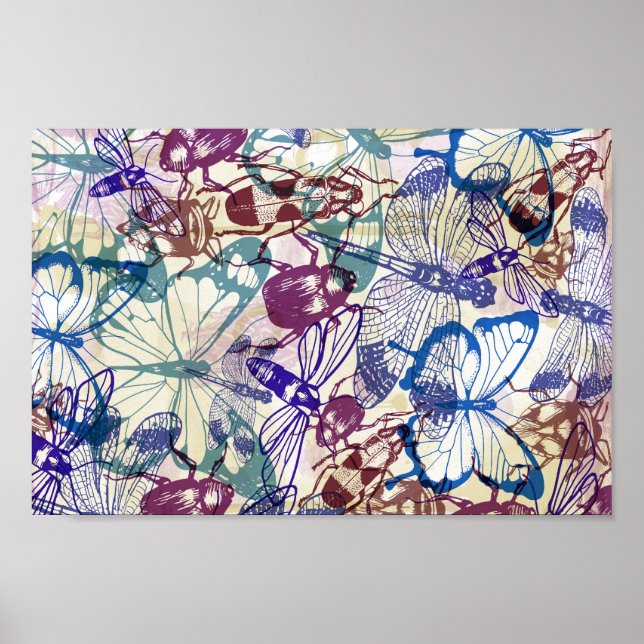 Affiche butterflits and other insects (Devant)