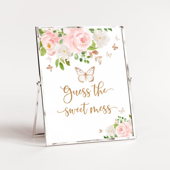 Affiche Butterfly devine le doux jeu de baby shower de mes (Créateur téléchargé)