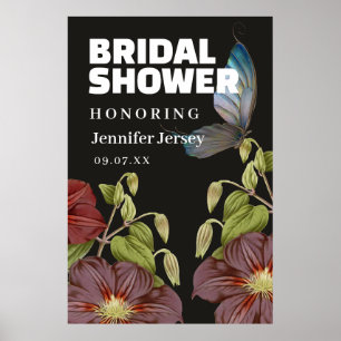 Affiche Butterfly Flower Garden Bridal Welcome Sign 