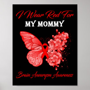 Affiche Butterfly I Wear Red For My Maman Brain Aneurysm A