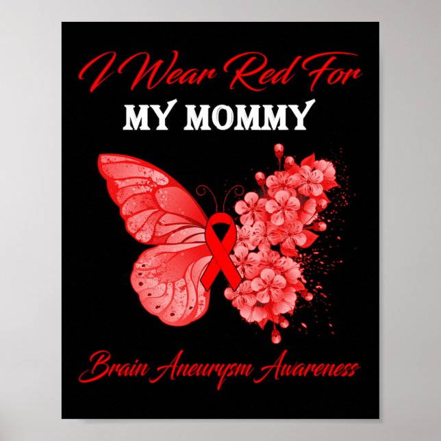 Affiche Butterfly I Wear Red For My Maman Brain Aneurysm A (Devant)