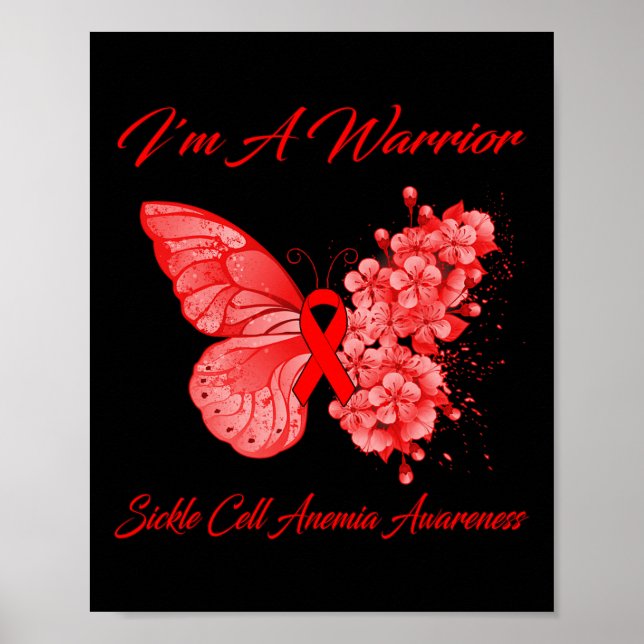 Affiche Butterfly I'm A Warrior Sickle Cell Anemia (Devant)