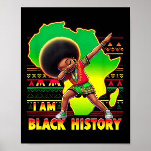 Affiche Butterfly Kid Girl I Am Black History Mois Afrique