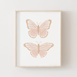 Affiche Butterfly Rose Gold Girls Décor Chambre