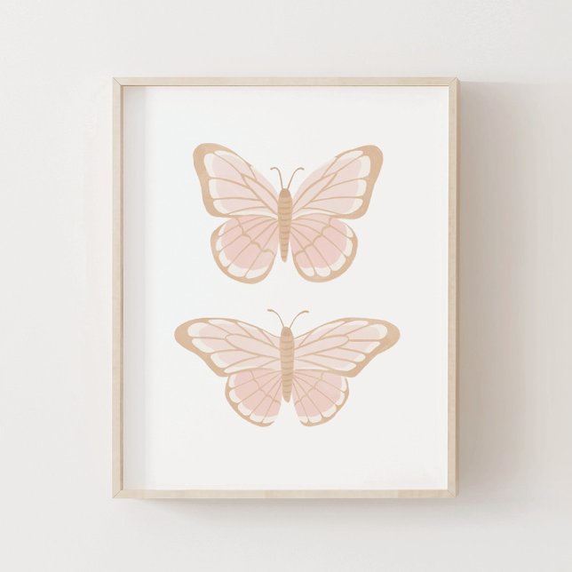 Affiche Butterfly Rose Gold Girls Décor Chambre (Créateur téléchargé)