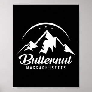 Affiche Butternut Machusetts Station de ski Ski Snowboardi
