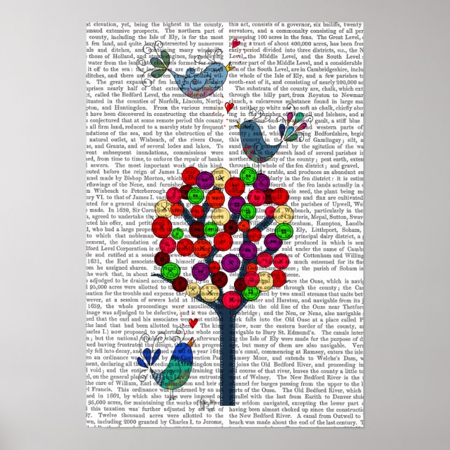 Affiche Button Tree and Birds Blue (Devant)