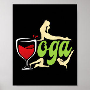 Affiche Buveur de vin Yoga vin Yogis drôle Yoga vin 
