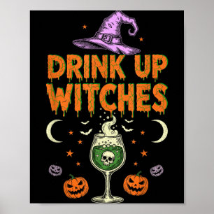 Affiche Buvez Les Sorcières Chapeau Violet Drôle D'Hallowe