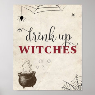 Affiche Buvez Les Sorcières Halloween Nourriture Pour Adul