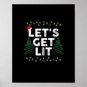 Affiche Buvons Lit Boire Drôle cadeau de Noël