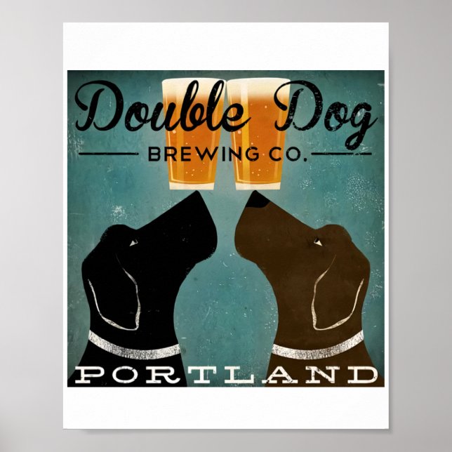 Affiche Buyartforless Double Dog Brewing Co Portland Black (Devant)