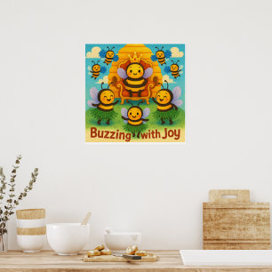 Affiche Buzzing with Joy - Célébration du royaume des abei
