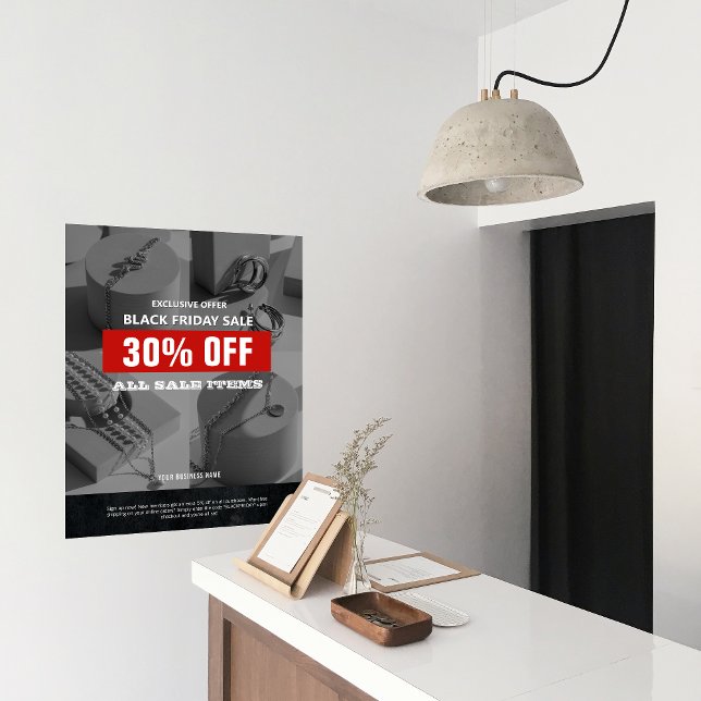 Affiche BW 4 Photos Black Friday Vente Promo produit (4 Photos Black Friday Sale Product Promo Poster)