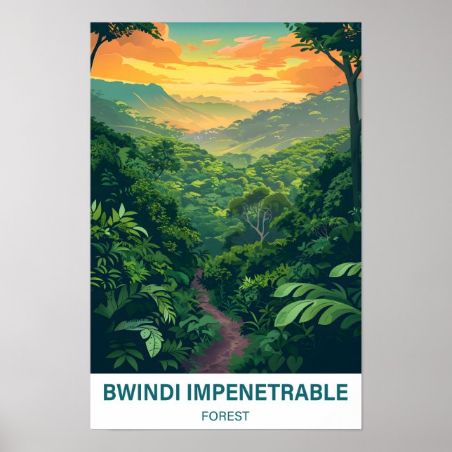 Affiche Bwindi Forêt impénétrable Ouganda Voyage (Devant)