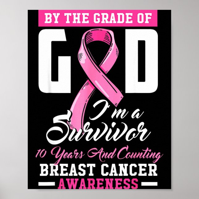 Affiche By The Grace Of God Survivor 10 Year Breast Cancer (Devant)