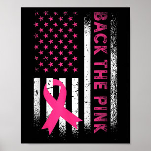 Affiche Byck Pink Ribbon American Flag Cancer du sein A