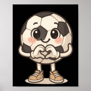 Affiche Byll de foot avec des mains de coeur d'amour migno