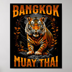 Affiche Byngkok Thaïlande Muay Thai Arts Martiaux Kickboxi
